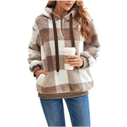 Genevieve Larchant | Plaid Plush Hoodie For Women