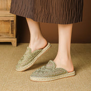 Solange Ferrant | Crochet Espadrille Mule Flats For Women