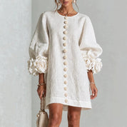 Blakely Fenwell | Ruffle Sleeve Button Mini Dress For Women