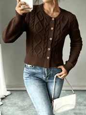 Vittoria Rossignol | Cable-Knit Button-Front Cardigan For Women