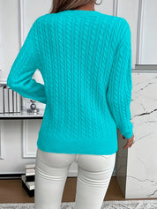 Simone Aldridge | Cable-Knit Round Neck Sweater For Women