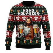 Jingle Frost | Red Dabbing Santa Reindeer Christmas Sweater For Men