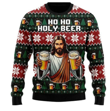 Jingle Frost | Red Dabbing Santa Reindeer Christmas Sweater For Men
