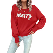 Amandine Charlevoix | Merry Christmas Crew Neck Sweater For Women
