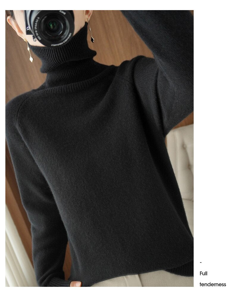Ottavia Castellon | Turtleneck Ribbed Knit Sweater For Women