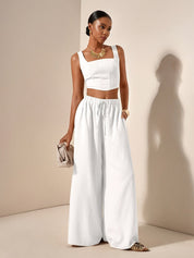 Solène Duchamp | Wide-Leg Two-Piece Set With Drawstring Waist For Women