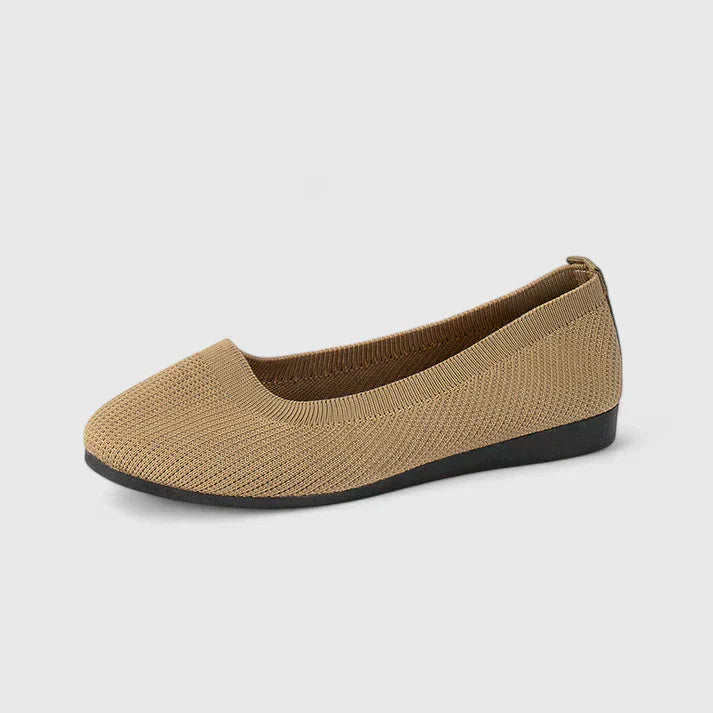 Elspeth Mourning | Black Knit Ballet Flats with Ergonomic Sole