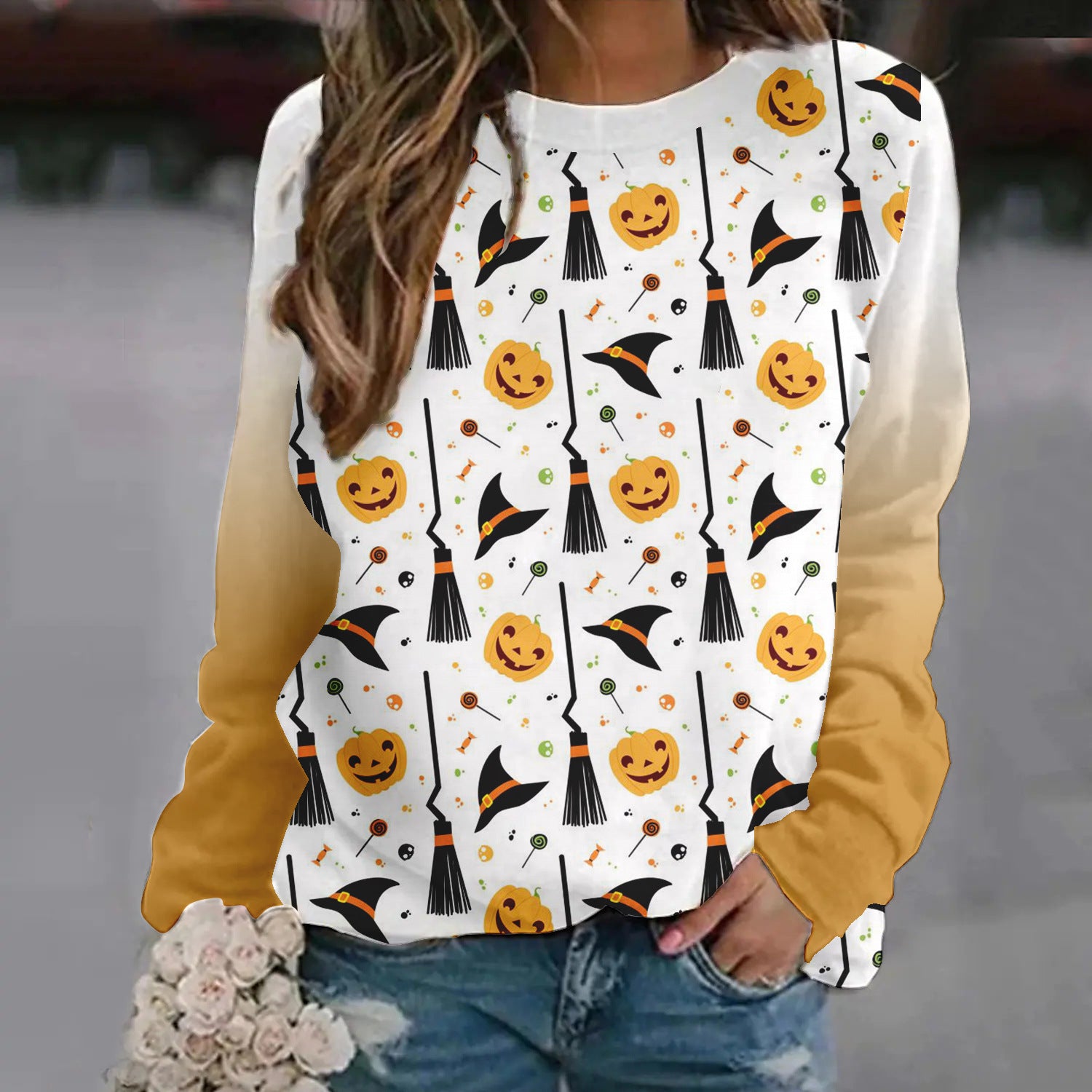 Genevieve Thibault | Halloween Print Sweater For Women