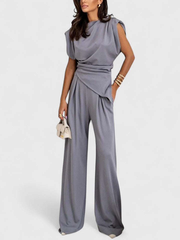 Flavia Montresor | Ivory Sleeveless Wide-Leg Two-Piece Set
