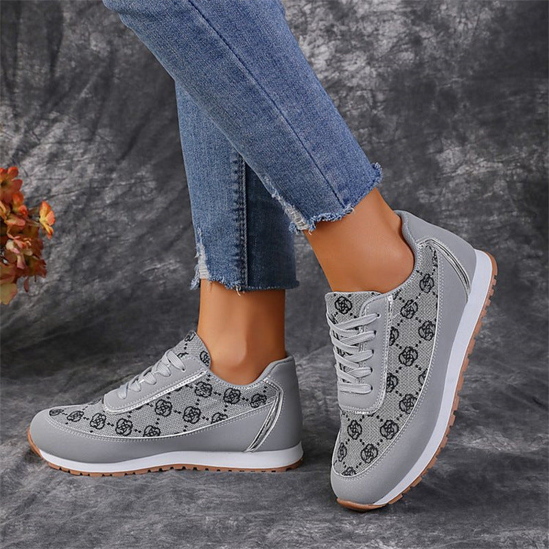 Delphine Rousset | Flower Print Lace-Up Sneakers For Women
