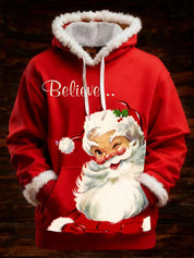 Francesca Hartwell | Flag Santa Print Christmas Hoodie For Women