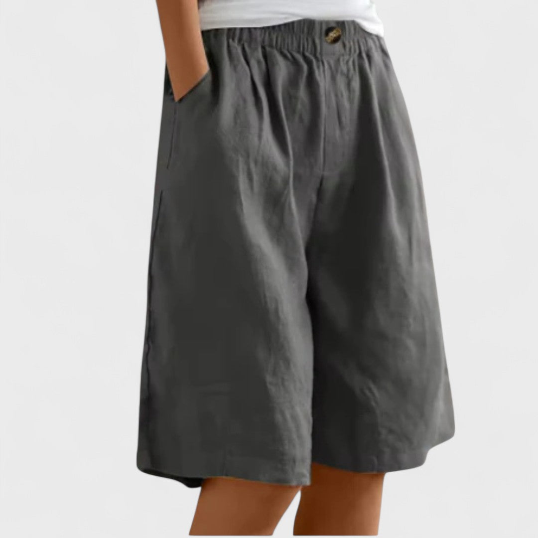 Henriette Valmonde | Army Green Linen Bermuda Shorts
