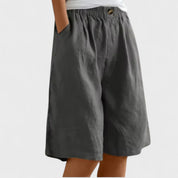 Henriette Valmonde | Army Green Linen Bermuda Shorts