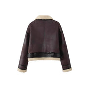 Pauline Girardin | Shearling Aviator Cropped Jacket For Women