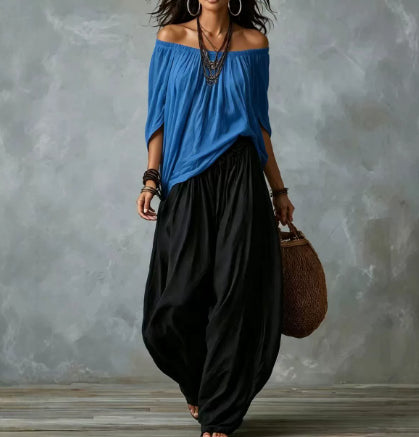 Novalee Penhurst | Off-Shoulder Top & Pants Lounge Set For Women