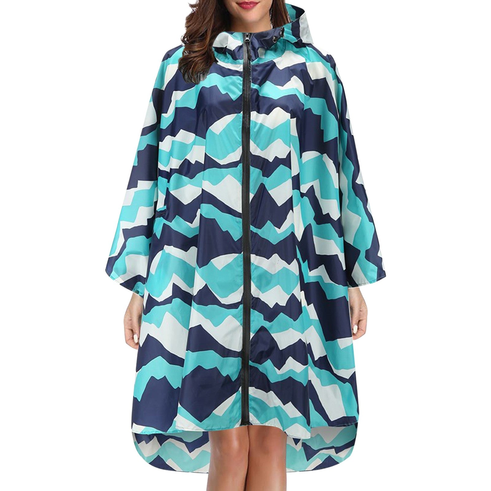 Elaine Beaurivage | Printed Hooded Raincoat For Women