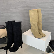 Sienna Colbert | Suede Knee-High Heeled Boots For Women