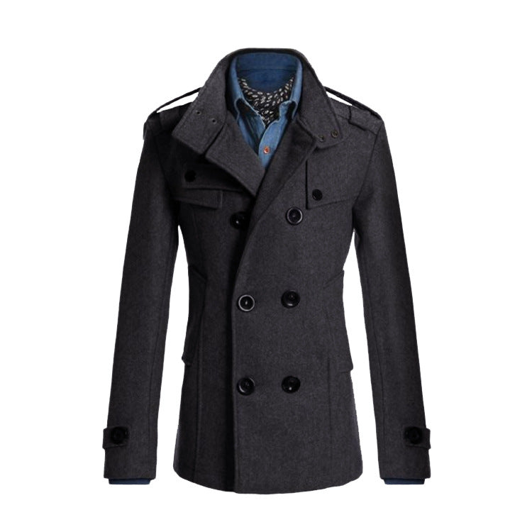 Gus Northstone | Double-Breasted Wool-Look Peacoat For Men