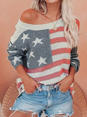 Brielle Ashmore | American Flag Knit Sweater For Women