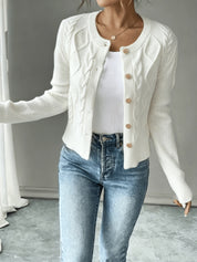Vittoria Rossignol | Cable-Knit Button-Front Cardigan For Women