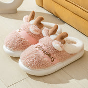 Jingle Paws | Red Reindeer Antler Christmas Slippers For Women