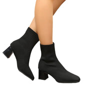 Océane Beauchamp | Pointed Toe Stretch Sock Boots For Women