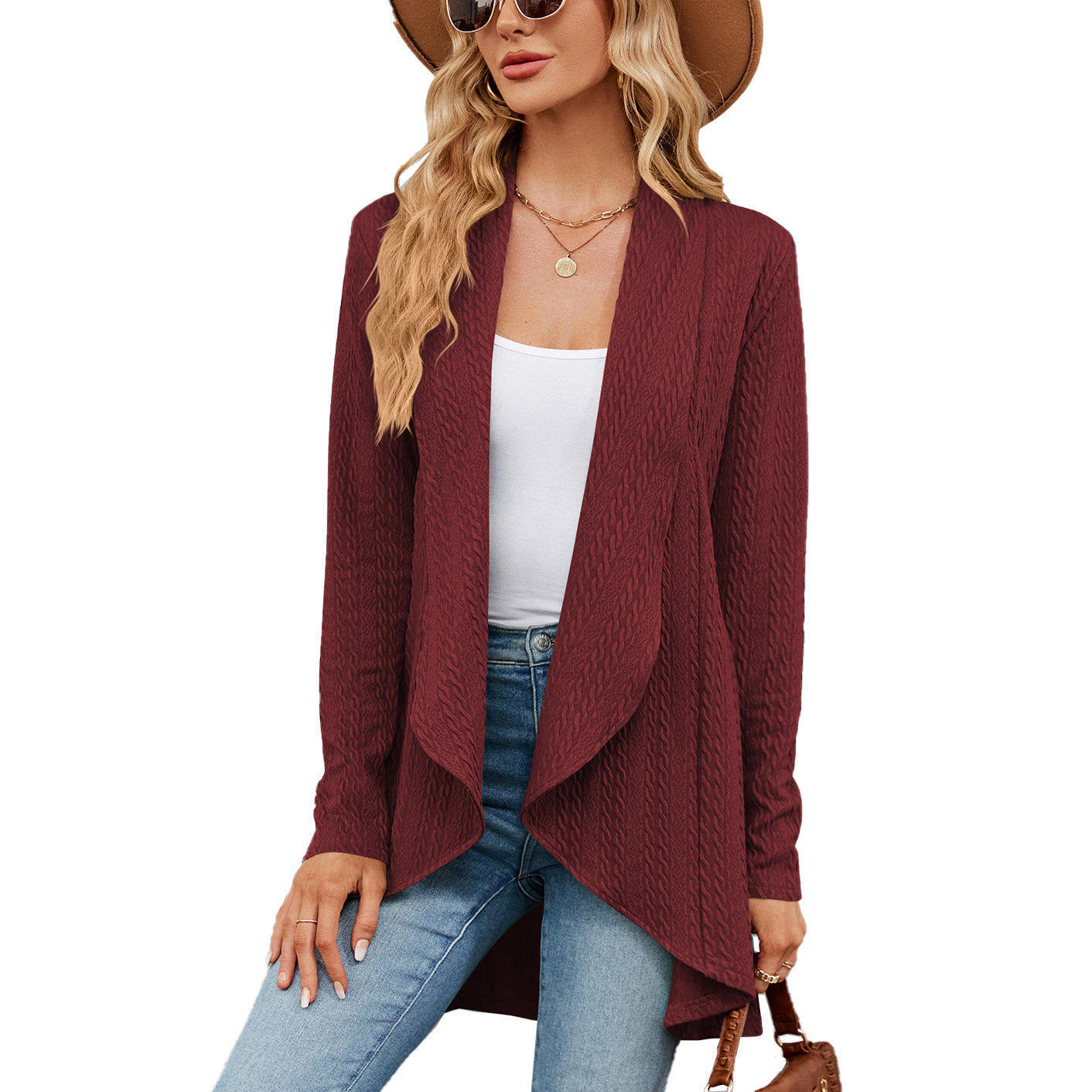 Marielle Fontenot | Cable-Knit Open Cardigan For Women