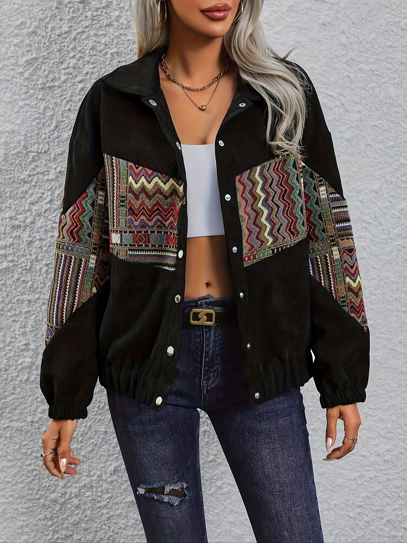 Mireille Castonguay | Corduroy Patchwork Jacket For Women