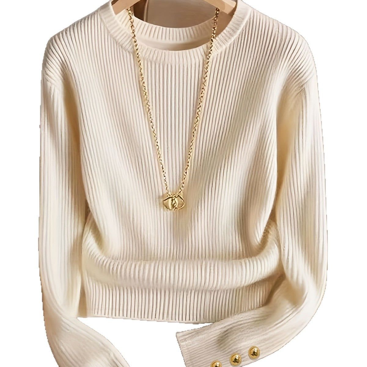 Juliette Rambeau | Ribbed Knit Long-Sleeve Sweater For Women