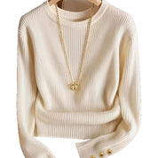 Juliette Rambeau | Ribbed Knit Long-Sleeve Sweater For Women