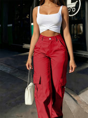 Sabine Hollande | High-Waisted Wide-Leg Cargo Pants For Women