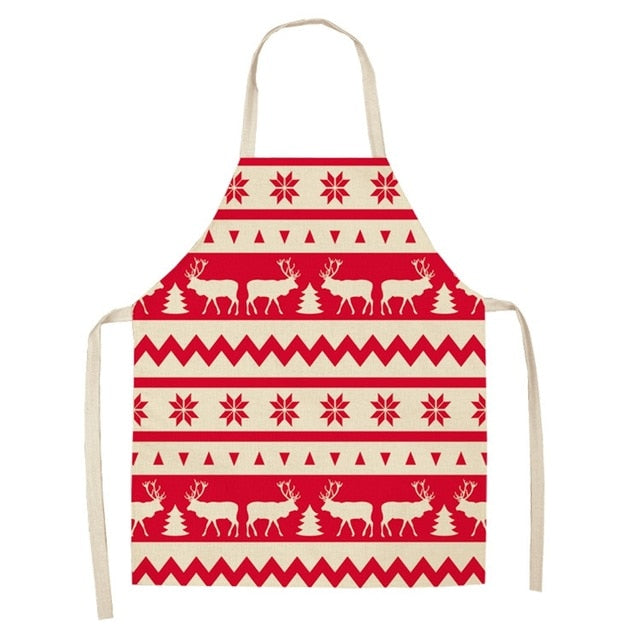 Marguerite Duvernay | Linen Look Christmas Apron With Festive Print