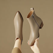 Adele Montrose | Pointed-Toe Ankle Boots With Side Zipper For Women