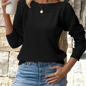 Colette Ashworth | Openwork Sleeve Sweater For Women