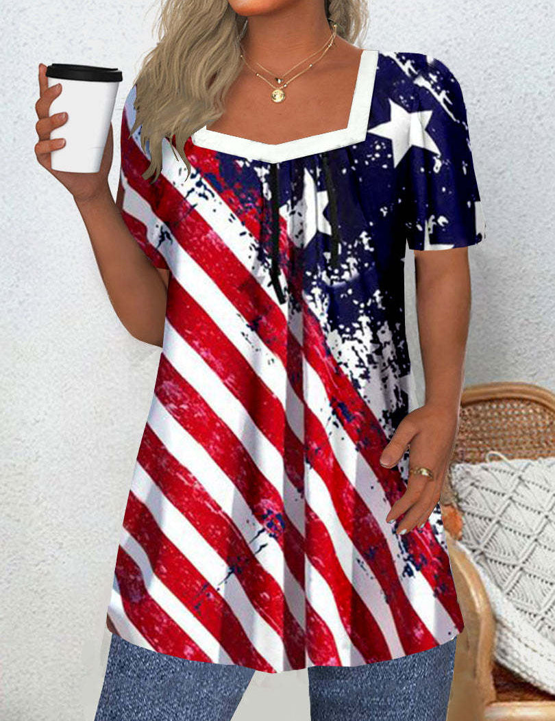 Dominique Fairweather | American Flag Print Top For Women