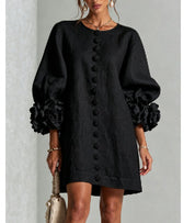 Blakely Fenwell | Ruffle Sleeve Button Mini Dress For Women