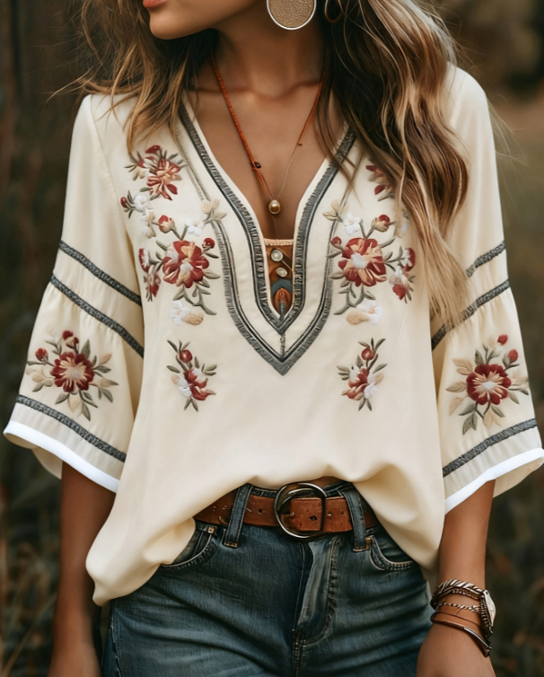 Juliette Sinclair | Bohemian Floral Blouse For Women