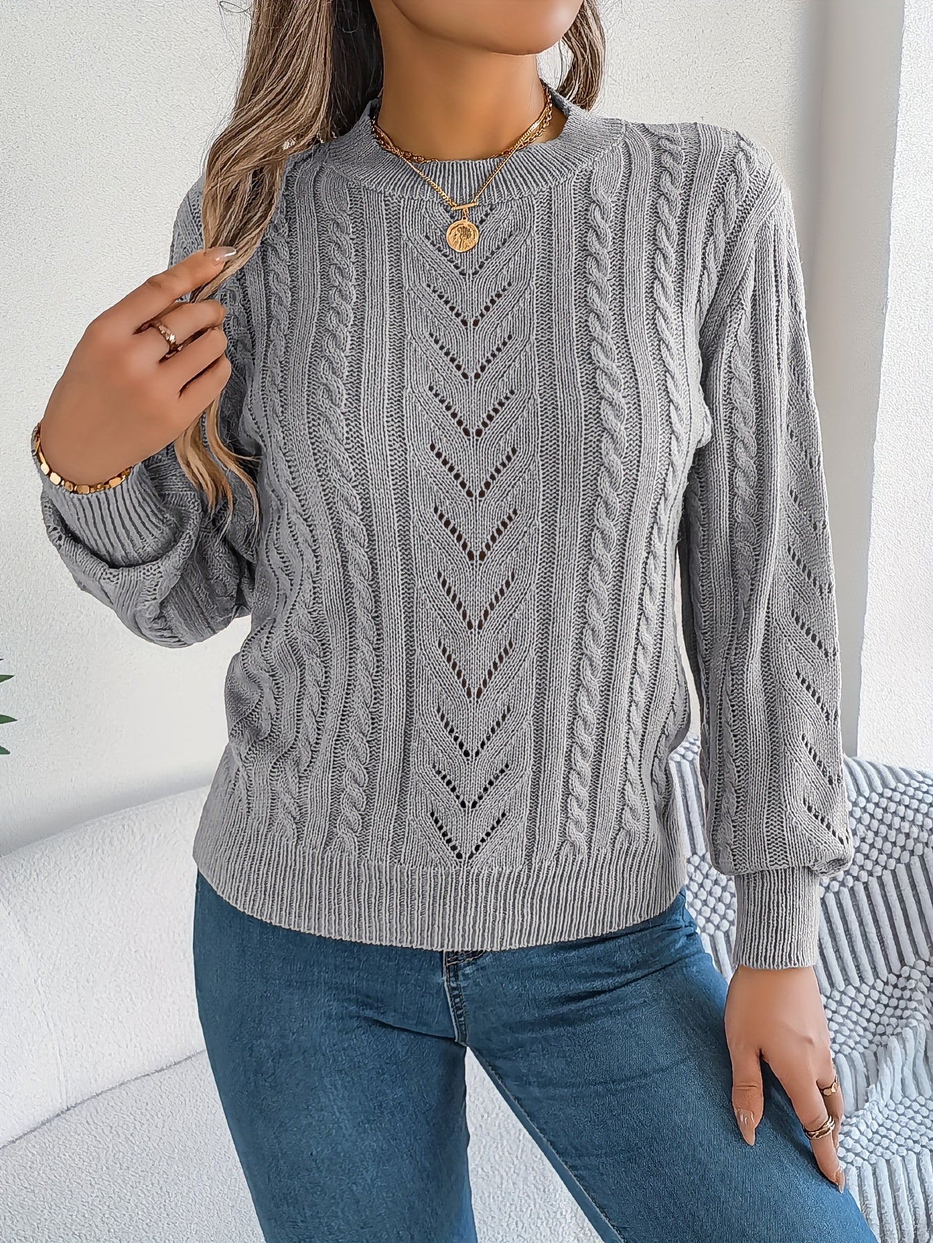 Camilla Winterbourne | Cable-Knit Textured Sweater For Women