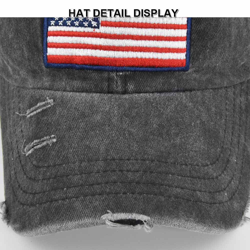 Beatrice Fontaine | Distressed American Flag Veterans Day Baseball Cap Unisex