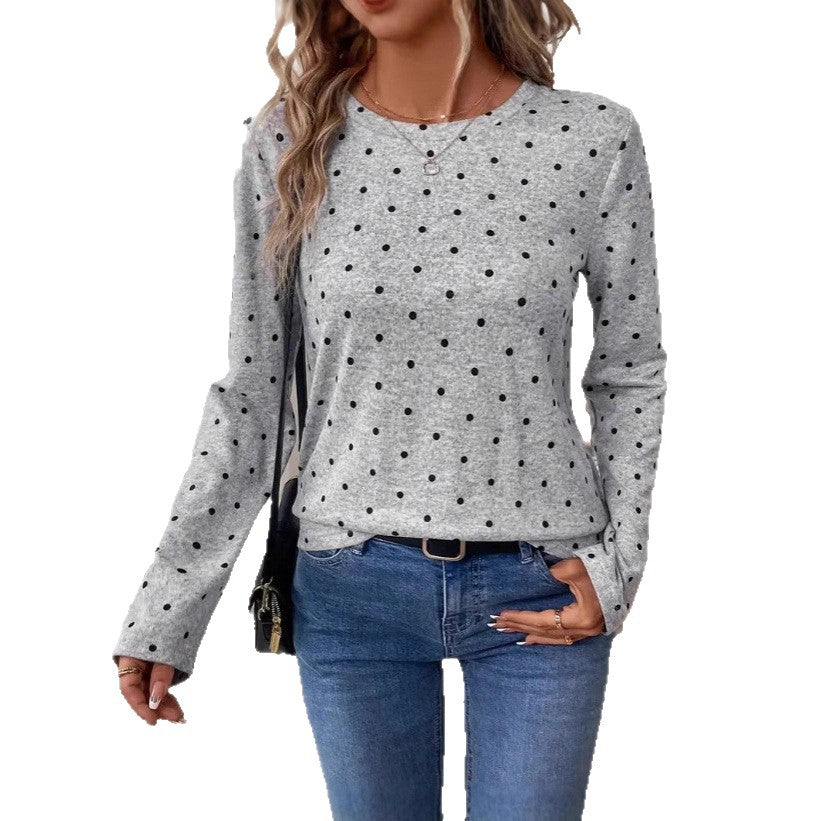 Alessandra Conti | Polka Dot Long-Sleeve Top For Women