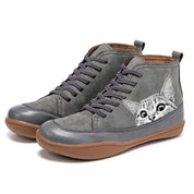 Isabella Fontaine | Cat Print High-Top Boots For Women