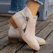 Harriet Stonewood | Suede Ankle Boots For Women With Side Zipper