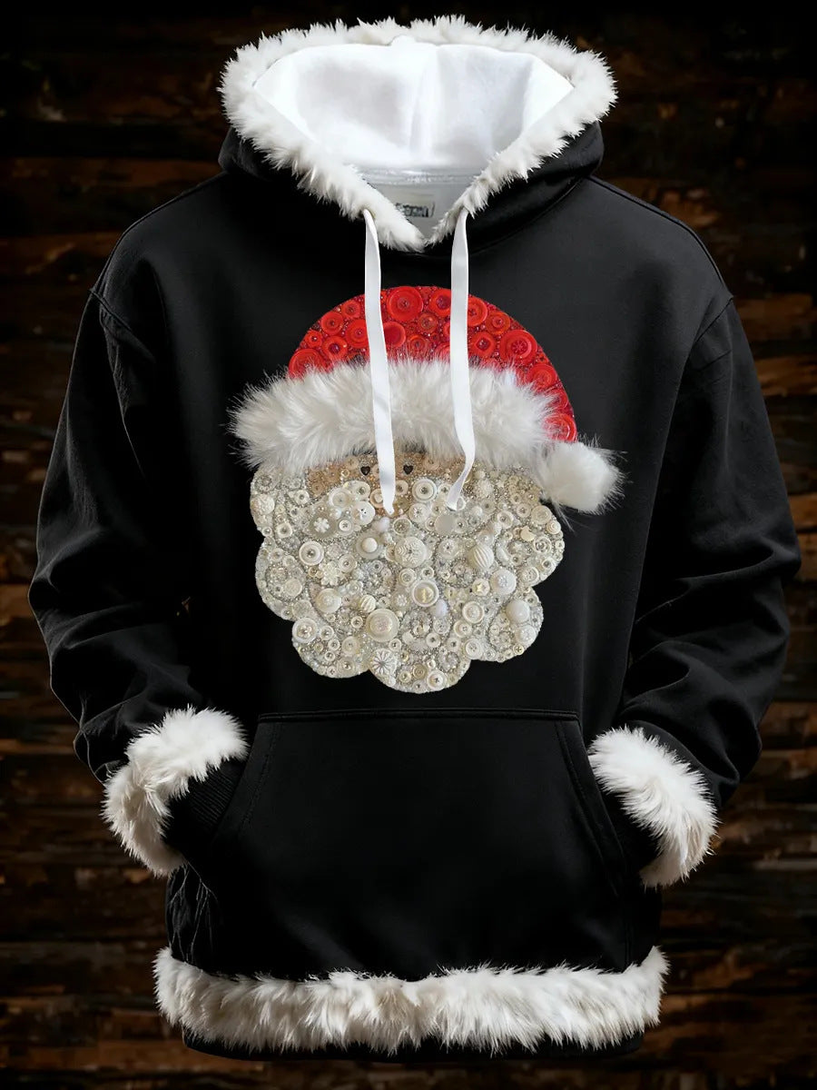 Francesca Hartwell | Flag Santa Print Christmas Hoodie For Women