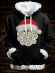 Francesca Hartwell | Flag Santa Print Christmas Hoodie For Women
