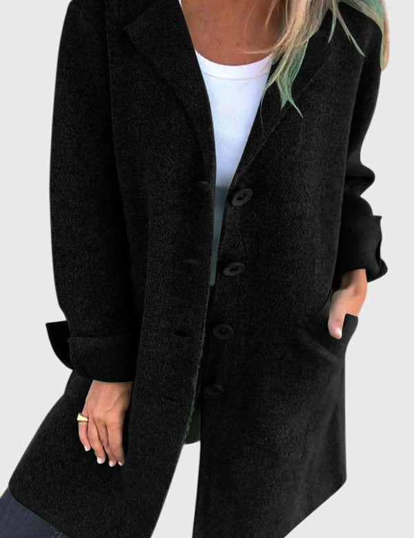 Sophia Harrington | Pink Button-Front Blazer Coat