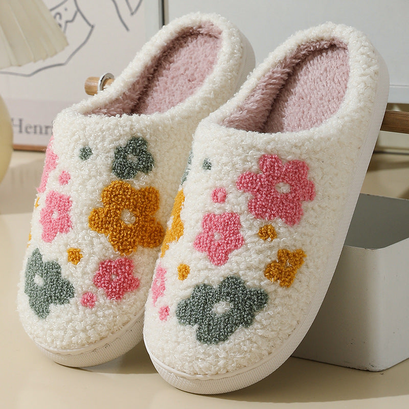Colette Danvers | Floral Fleece House Slippers For Women