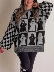 Priscilla Duchamp | Halloween Pumpkin Ghost Sweater For Women