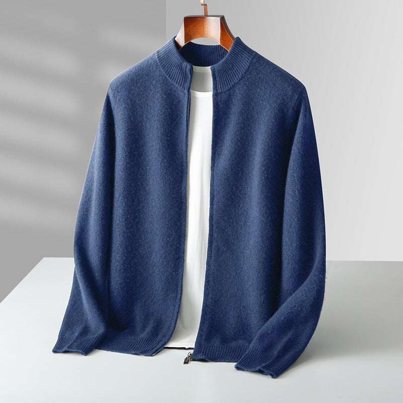Tucker Whitwood | Zip-Up Stand Collar Knit Cardigan For Men