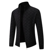 Troy Normore | Diamond-Knit Stand-Collar Zip Cardigan For Men