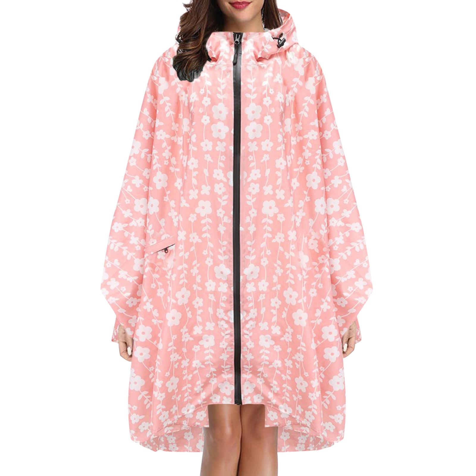 Elaine Beaurivage | Printed Hooded Raincoat For Women